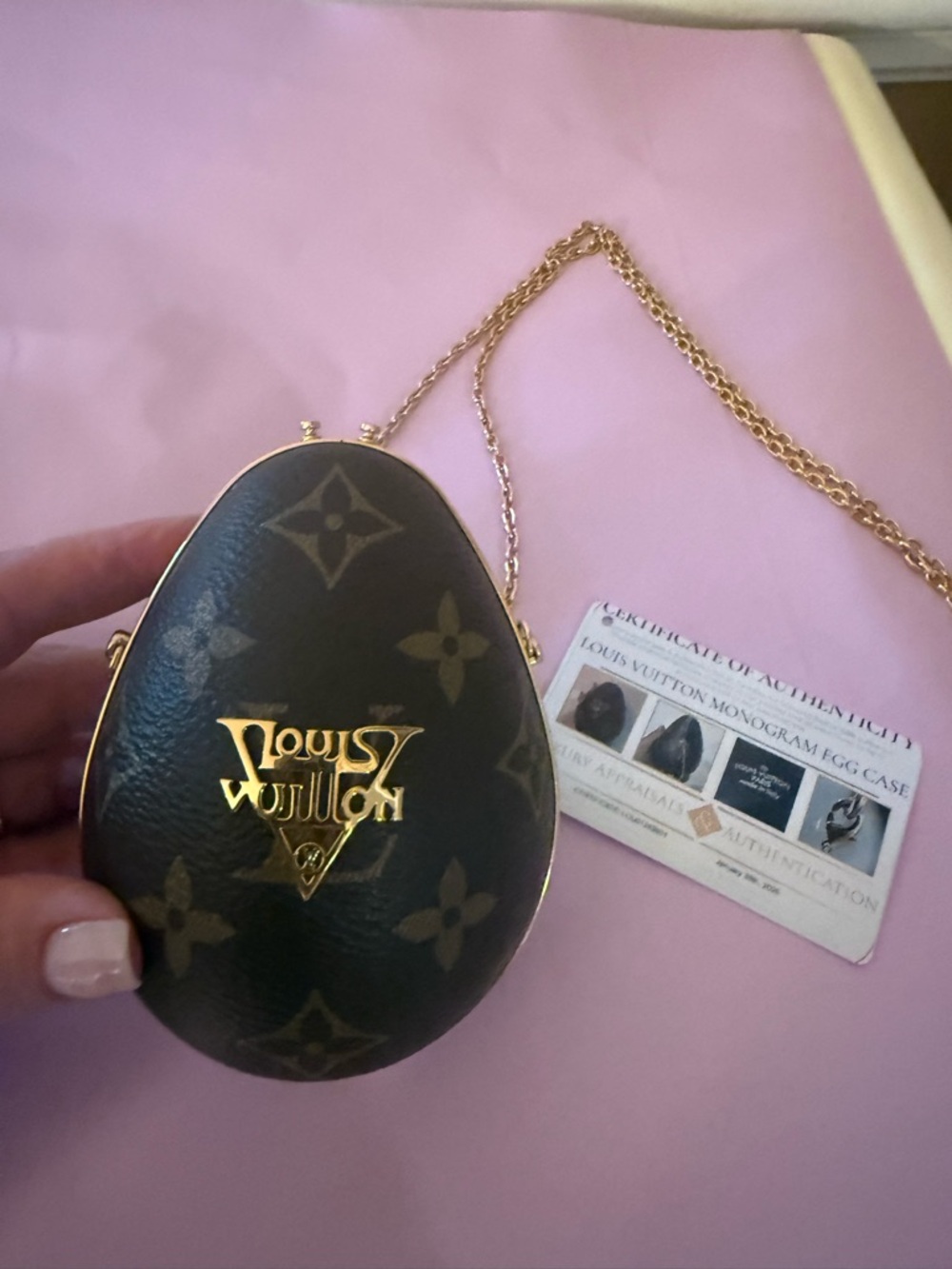 RARE Louis Vuitton Monogram Egg Crossbody Bag with Gold Hardware